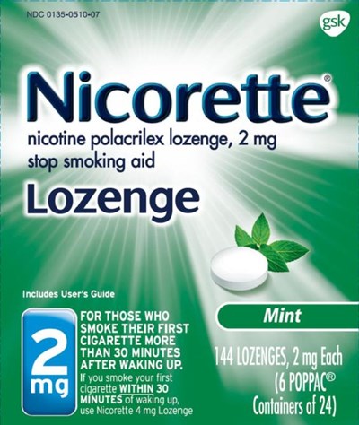 Nicorette Lozenge Mint 2mg 144 count carton - 104959XB Nicorette Lozenge Mint 2mg 144 count carton